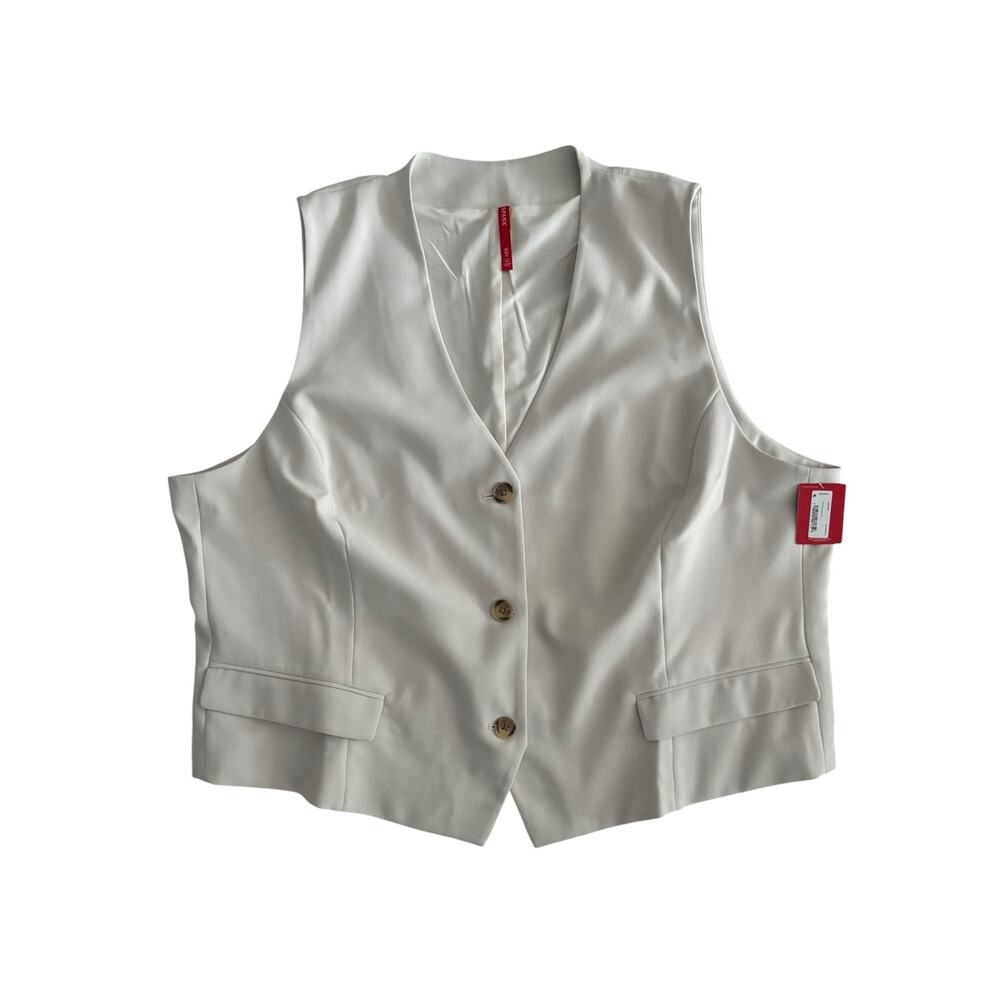 SPANX CAREFREE CREPE VEST IN PARCHMENT NWT PLUS SIZE 3XL - Picture 3 of 11